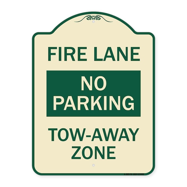 Signmission Fire Lane No Parking Tow-Away Zone Heavy-Gauge Aluminum Architectural Sign, 24" x 18", TG-1824-23992 A-DES-TG-1824-23992 - main